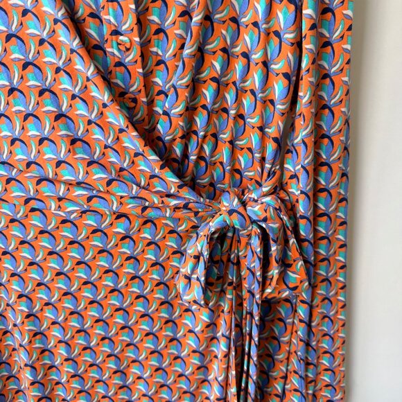 Diane von Furstenberg Didi Dress geometric Print Women’s, blue/orange Size M - Picture 6 of 12